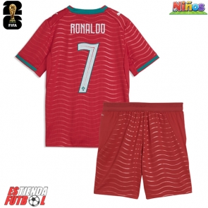 Portugal Cristiano Ronaldo #7 Primera Equipación Niños Mundial 2026 Manga Corta (+ Pantalones cortos)